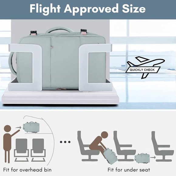 Taygeer Women's Powder Blue Travel Backpack Carry On 15.6inch Laptop Backpack - Picture 4 of 9